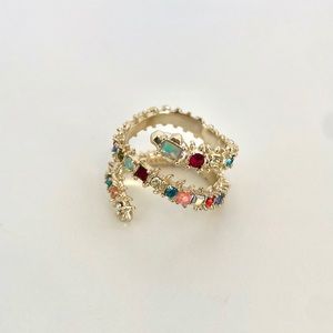 Kendra Scott Beck Ring, Gold, Multi Stone, Rainbow